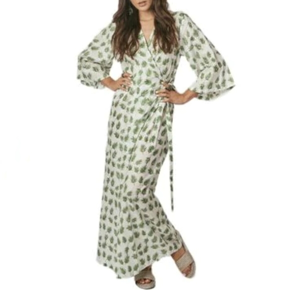 NWOT Guadelupe Design Laurel Leaf Wrap Dress - Picture 4 of 12